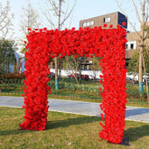Aperturee - Aperturee Romantic Red Rose Arch Flower Wall Wedding Decor